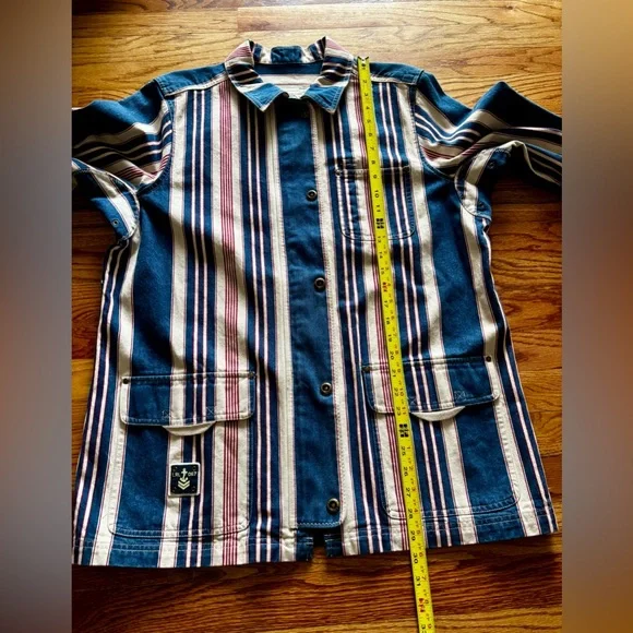 Ralph Lauren Blue and Red Striped Chore Jacket - Large - Picture 10 of 13